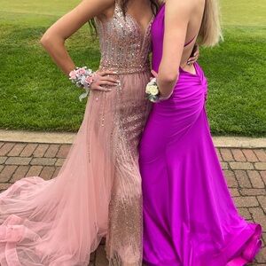 Jovani Pink Beaded Prom Dress